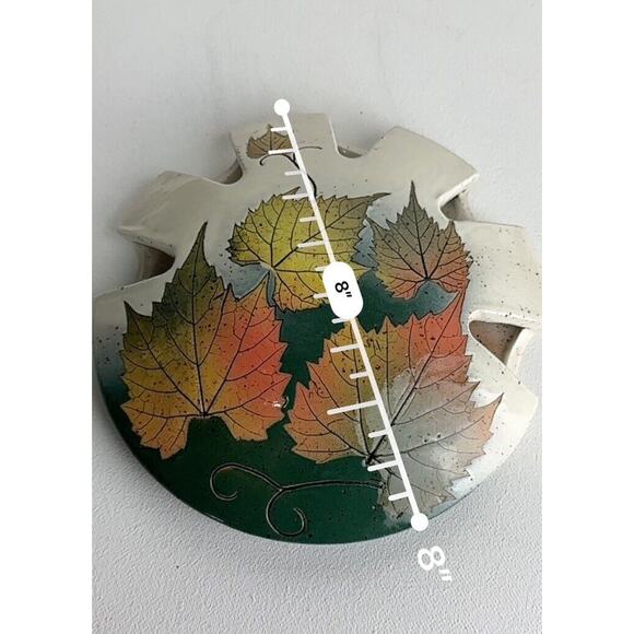 wizard of clay pottery maple leaves wall hanging Vase - Picture 6 of 7